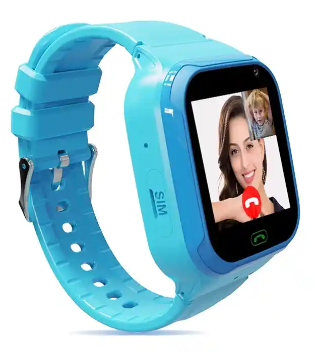 Modré dětské chytré hodinky Luxury Blue Sparkle s GPS, kamerou a video hovory