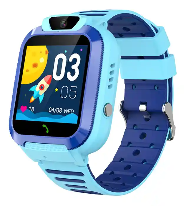 Modré dětské chytré hodinky EliteJunior Blue s 4G video hovory a SOS funkcí