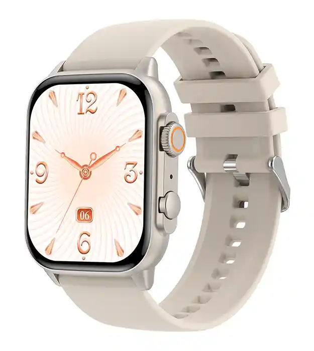 Elegantní dámské chytré hodinky Opal Silver Grace Pro se stříbrným kovovým řemínkem a kulatým dotykovým displejem