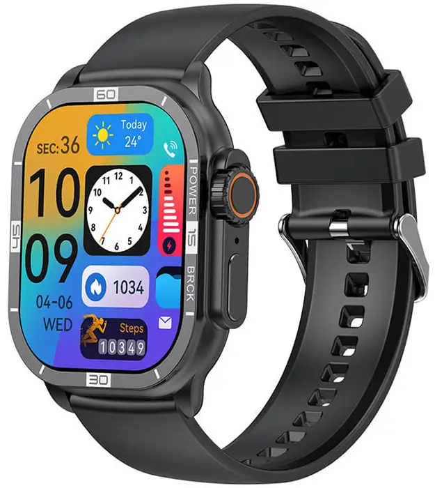 ChronoBase pánské sportovní chytré hodinky s černým silikonovým řemínkem a AMOLED displejem | Nelemi.cz
